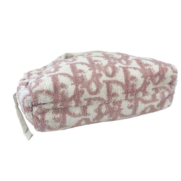 Dior Vintage Pink Monogram Diorissimo Terrycloth Cosmetic Mini Top Handle Bag - Picture 6 of 8